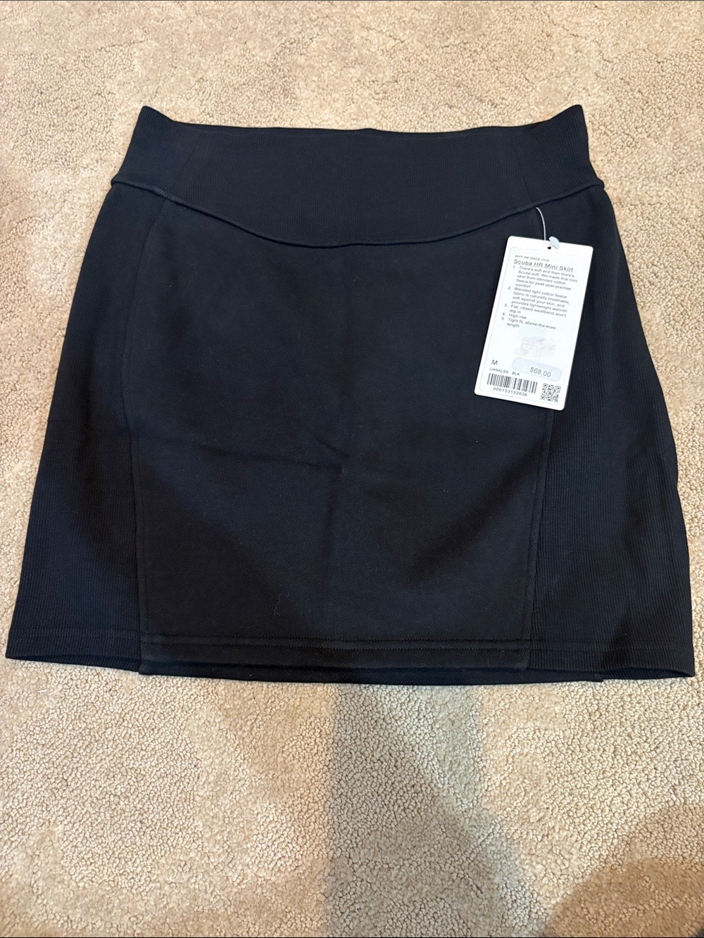 NWT Lululemon Scuba HR Mini Skirt Black